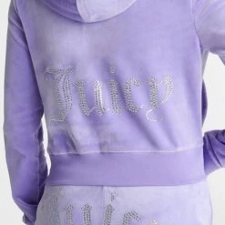 Women's Juicy Couture OG Big Bling Velour Zip-Up Hoodie Freesia - 11000536 543 -Nike Store 11000536 543 M6
