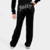 Women's Juicy Couture OG Big Bling Velour Track Pants Liquorice - 1100053A 041 -Nike Store 1100053A 041 M1