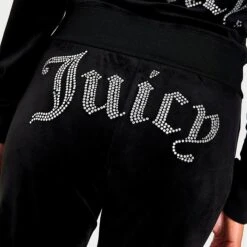 Women's Juicy Couture OG Big Bling Velour Track Pants Liquorice - 1100053A 041 -Nike Store 1100053A 041 M5