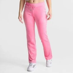Women's Juicy Couture OG Big Bling Velour Track Pants Hot Hot - 11001076 676 -Nike Store 11001076 676 M3