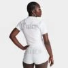 Women's Juicy Couture Pearly Big Bling Short-Sleeve Velour Zip-Up Cream Soda - 11001178 102 2 Women's Juicy Couture Pearly Big Bling Short-Sleeve Velour Zip-Up Cream Soda - 11001178 102 -Nike Store 11001178 102 M1
