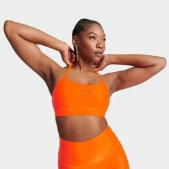 Women's P.E Nation Hype Sports Bra Shocking Orange - 23PE1C35 800