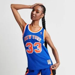 Women's Mitchell And Ness New York Knicks NBA Patrick Ewing Hardwood Classics Swingman Jersey Blue - 8120NYKR BLU 11 Women's Mitchell And Ness New York Knicks NBA Patrick Ewing Hardwood Classics Swingman Jersey Blue - 8120NYKR BLU -Nike Store 8120NYKR BLU M4