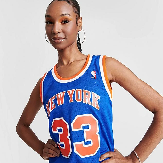 Women's Mitchell And Ness New York Knicks NBA Patrick Ewing Hardwood Classics Swingman Jersey Blue - 8120NYKR BLU 7 Women's Mitchell And Ness New York Knicks NBA Patrick Ewing Hardwood Classics Swingman Jersey Blue - 8120NYKR BLU - Image 5