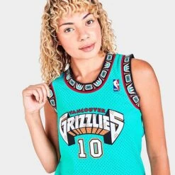 Women's Mitchell & Ness Vancouver Grizzlies NBA Mike Bibby Basketball Jersey Teal - 8120VGRT BLU -Nike Store 8120VGRT BLU M5