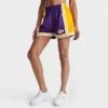 Women's Mitchell & Ness Los Angeles Lakers NBA Swingman Shorts Purple - 8123LALP PUR -Nike Store 8123LALP PUR M1