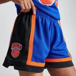 Women's Mitchell And Ness New York Knicks NBA Swingman Shorts Blue - 8123NYKR BLU -Nike Store 8123NYKR BLU M5