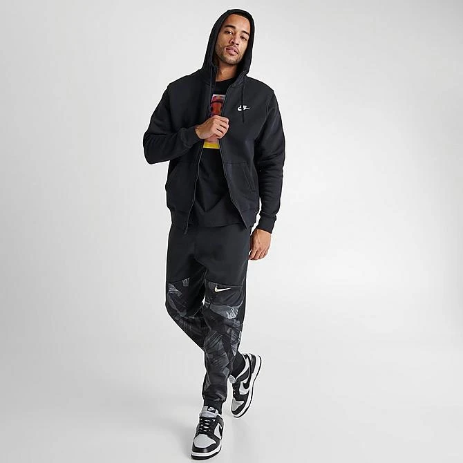 Nike Sportswear Club Fleece Full-Zip Hoodie Black/Black/White - BV2645 010 4 Nike Sportswear Club Fleece Full-Zip Hoodie Black/Black/White - BV2645 010 - Image 2