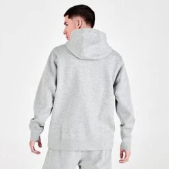 Nike Sportswear Club Fleece Full-Zip Hoodie Dark Grey Heather/Matte Silver/White - BV2645 063 -Nike Store BV2645 063 M4
