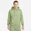 Nike Sportswear Club Fleece Full-Zip Hoodie Oil Green/Oil Green/White - BV2645 386 -Nike Store BV2645 386 M1