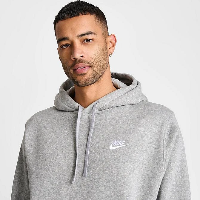 Nike Sportswear Club Fleece Embroidered Hoodie Dark Grey Heather/Matte Silver/White - BV2654 063 7 Nike Sportswear Club Fleece Embroidered Hoodie Dark Grey Heather/Matte Silver/White - BV2654 063 - Image 5