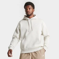 Nike Sportswear Club Fleece Embroidered Hoodie Light Bone/Light Bone/White - BV2654 072