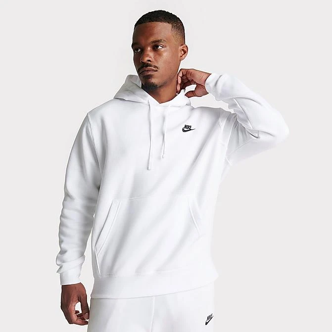 Nike Sportswear Club Fleece Embroidered Hoodie White/White/Black - BV2654 100 3 Nike Sportswear Club Fleece Embroidered Hoodie White/White/Black - BV2654 100