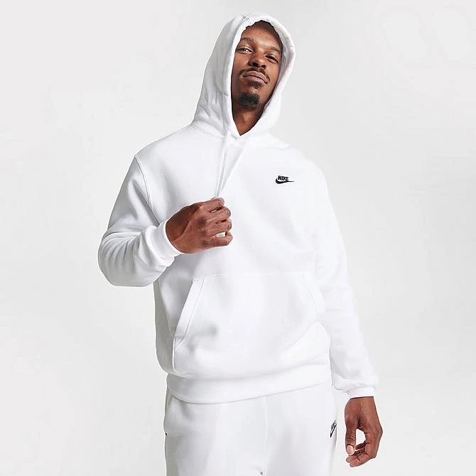 Nike Sportswear Club Fleece Embroidered Hoodie White/White/Black - BV2654 100 5 Nike Sportswear Club Fleece Embroidered Hoodie White/White/Black - BV2654 100 - Image 3