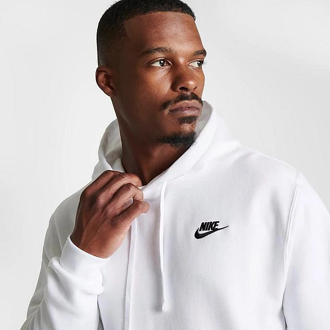 Nike Sportswear Club Fleece Embroidered Hoodie White/White/Black - BV2654 100 7 Nike Sportswear Club Fleece Embroidered Hoodie White/White/Black - BV2654 100 - Image 5