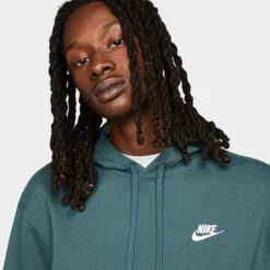 Nike Sportswear Club Fleece Embroidered Hoodie Faded Spruce/Faded Spruce/White - BV2654 309 -Nike Store BV2654 309 M4