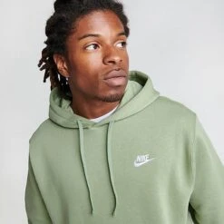 Nike Sportswear Club Fleece Embroidered Hoodie Oil Green/Oil Green/White - BV2654 386 12 Nike Sportswear Club Fleece Embroidered Hoodie Oil Green/Oil Green/White - BV2654 386 -Nike Store BV2654 386 M5