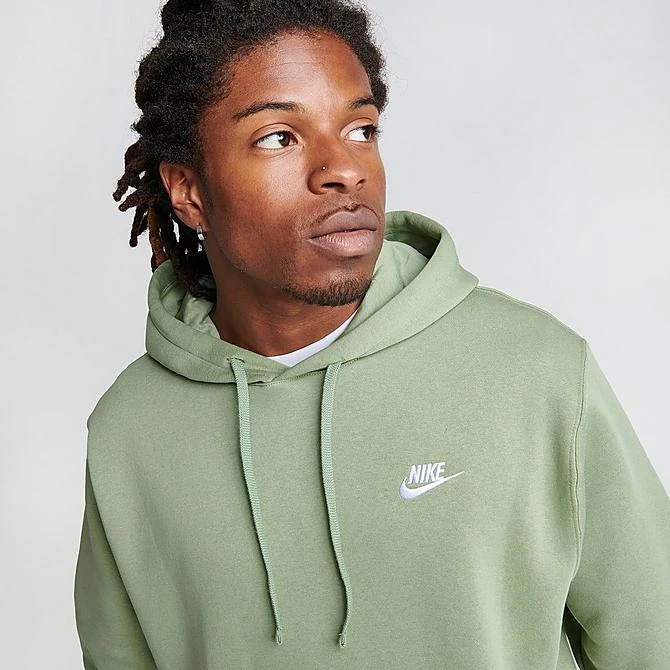 Nike Sportswear Club Fleece Embroidered Hoodie Oil Green/Oil Green/White - BV2654 386 7 Nike Sportswear Club Fleece Embroidered Hoodie Oil Green/Oil Green/White - BV2654 386 - Image 5