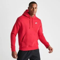 Nike Sportswear Club Fleece Embroidered Hoodie University Red/University Red/White - BV2654 657 -Nike Store BV2654 657 M3