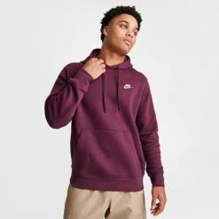 Nike Sportswear Club Fleece Embroidered Hoodie Night Maroon/Night Maroon/White - BV2654 681 -Nike Store BV2654 681 M3