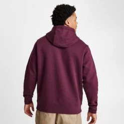 Nike Sportswear Club Fleece Embroidered Hoodie Night Maroon/Night Maroon/White - BV2654 681 -Nike Store BV2654 681 M4
