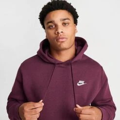 Nike Sportswear Club Fleece Embroidered Hoodie Night Maroon/Night Maroon/White - BV2654 681 -Nike Store BV2654 681 M5