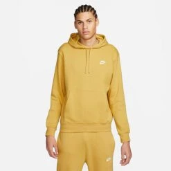 Nike Sportswear Club Fleece Embroidered Hoodie Wheat Gold/Wheat Gold/White - BV2654 725