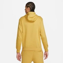 Nike Sportswear Club Fleece Embroidered Hoodie Wheat Gold/Wheat Gold/White - BV2654 725 -Nike Store BV2654 725 M3