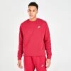 Nike Sportswear Club Fleece Crewneck Sweatshirt Pomegranate/White - BV2662 690 -Nike Store BV2662 690 M1