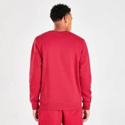 Nike Sportswear Club Fleece Crewneck Sweatshirt Pomegranate/White - BV2662 690 -Nike Store BV2662 690 M5