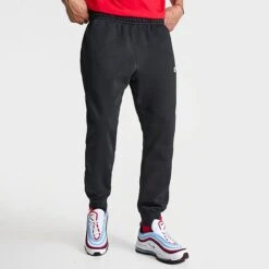 Nike Sportswear Club Fleece Cuffed Jogger Pants Black/Black/White - BV2671 010 -Nike Store BV2671 010 M3
