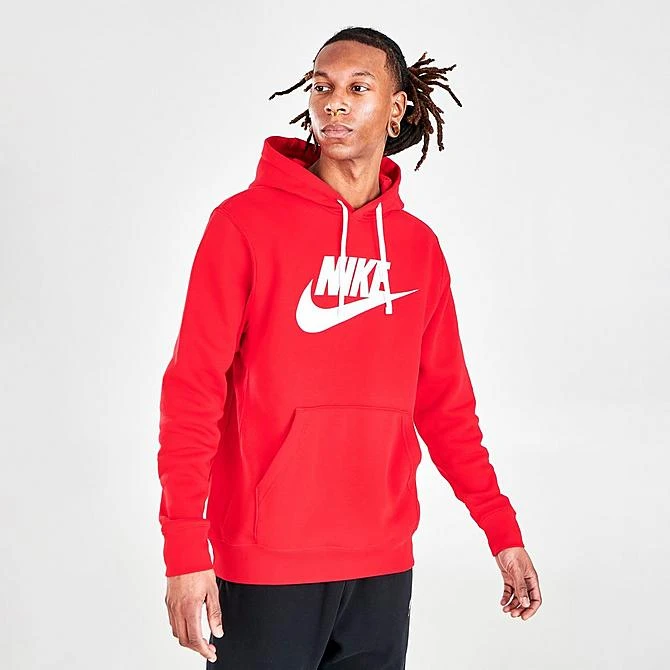 Nike Sportswear Club Fleece Hoodie University Red/White/White - BV2973 657 5 Nike Sportswear Club Fleece Hoodie University Red/White/White - BV2973 657 - Image 3