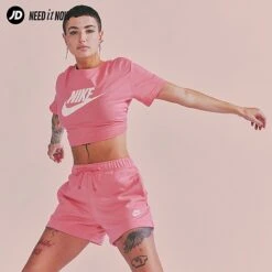 Women's Nike Sportswear Essential Cropped T-Shirt Sea Coral - BV6175 894