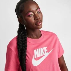 Women's Nike Sportswear Essential Cropped T-Shirt Sea Coral - BV6175 894 -Nike Store BV6175 894 M6