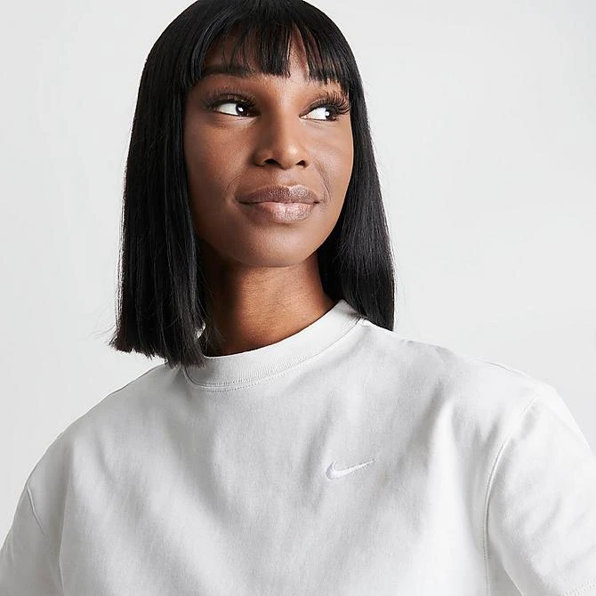 Women's Nike Solo Swoosh Essential Cropped T-Shirt Phantom/White - CV0560 030 7 Women's Nike Solo Swoosh Essential Cropped T-Shirt Phantom/White - CV0560 030 - Image 5
