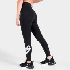 Women's Nike Sportswear Essential High-Waisted Leggings Black/White - CZ8528 010 -Nike Store CZ8528 010 M4