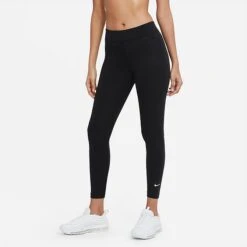 Women's Nike Sportswear Essential Mid-Rise Cropped Leggings Black/White - CZ8532 010