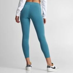 Women's Nike Sportswear Essential Mid-Rise Cropped Leggings Noise Aqua - CZ8532 440 -Nike Store CZ8532 440 M4