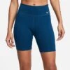 Women's Nike One Mid-Rise 7 Inch Bike Shorts Valerian Blue/White - DD0243 460