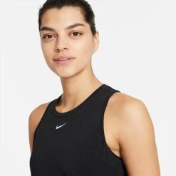 Women's Nike Dri-FIT One Luxe Standard-Fit Tank Black/Reflective Silver - DD0615 010 -Nike Store DD0615 010 M4