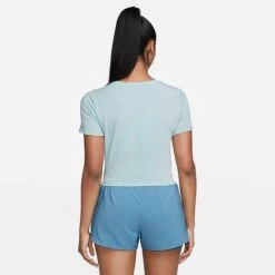 Women's Nike Dri-FIT One Luxe Twist Standard Fit Short-Sleeve Shirt Ocean Bliss/Reflective Silver - DD4921 442 -Nike Store DD4921 442 M2