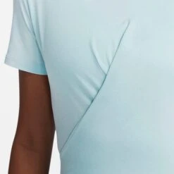 Women's Nike Dri-FIT One Luxe Twist Standard Fit Short-Sleeve Shirt Ocean Bliss/Reflective Silver - DD4921 442 -Nike Store DD4921 442 M5