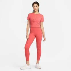 Women's Nike Dri-FIT One Luxe Twist Standard Fit Short-Sleeve Shirt Adobe/Reflective Silver - DD4921 655 -Nike Store DD4921 655 M3