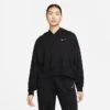 Women's Nike Sportswear Collection Essentials Oversized Fleece Hoodie Black/White - DM6417 010 -Nike Store DM6417 010 M1