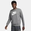 Nike Sportswear Club Fleece Futura Logo Crewneck Sweatshirt Charcoal Heather - DQ4912 071 2 Nike Sportswear Club Fleece Futura Logo Crewneck Sweatshirt Charcoal Heather - DQ4912 071 -Nike Store DQ4912 071 M1