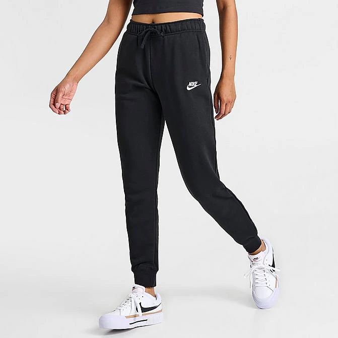 Women's Nike Sportswear Club Fleece Mid-Rise Jogger Pants Black/White - DQ5191 010 3 Women's Nike Sportswear Club Fleece Mid-Rise Jogger Pants Black/White - DQ5191 010
