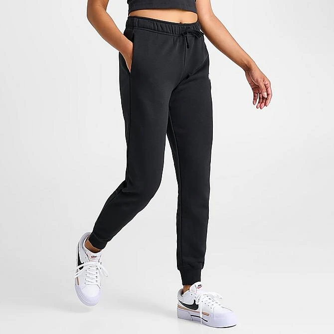 Women's Nike Sportswear Club Fleece Mid-Rise Jogger Pants Black/White - DQ5191 010 5 Women's Nike Sportswear Club Fleece Mid-Rise Jogger Pants Black/White - DQ5191 010 - Image 3