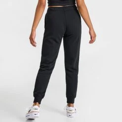 Women's Nike Sportswear Club Fleece Mid-Rise Jogger Pants Black/White - DQ5191 010 11 Women's Nike Sportswear Club Fleece Mid-Rise Jogger Pants Black/White - DQ5191 010 -Nike Store DQ5191 010 M4