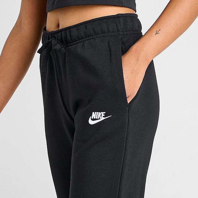Women's Nike Sportswear Club Fleece Mid-Rise Jogger Pants Black/White - DQ5191 010 7 Women's Nike Sportswear Club Fleece Mid-Rise Jogger Pants Black/White - DQ5191 010 - Image 5