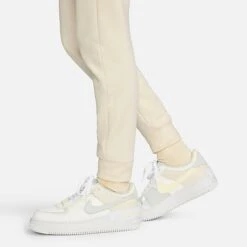 Women's Nike Sportswear Club Fleece Mid-Rise Jogger Pants Coconut Milk/Black - DQ5191 113 -Nike Store DQ5191 113 M5